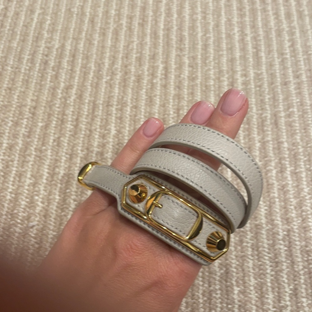 Authentic Balenciaga leather wrap bracelet w/ gold